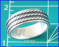 James Avery Retired Triple Rope Ring Size 12 Sterling Silver NEAT Rare Piece