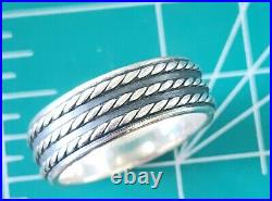 James Avery Retired Triple Rope Ring Size 12 Sterling Silver NEAT Rare Piece