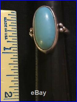 James Avery Retired Turquoise Oval Classic Sterling Silver Ring Size 7.5