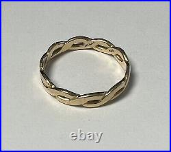 James Avery Retired Twisted Wire 14k Gold Wedding Band Size 8