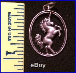 James Avery Retired Unicorn In Oval Charm Or Pendant Sterling Jump Ring Is Cut