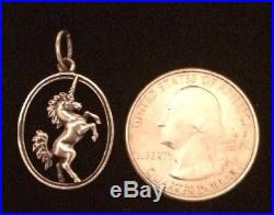 James Avery Retired Unicorn In Oval Charm Or Pendant Sterling Jump Ring Is Cut