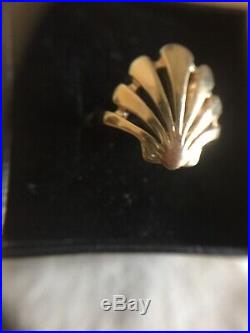 James Avery -Retired- Vintage 14K Gold Sea Shell Seashell Ring- Beautiful