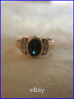 James Avery -Retired- Vintage 14K Sapphire and Diamond Ring- Beautiful