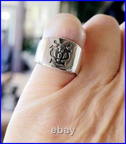James Avery Retired WIDE Alpha and Omega Band Ring Sz 6.25 Fits 5.75 Re-Sizable