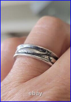 James Avery Retired Whale Eternity Ring Size 9 Fits 8.5 Sterling Silver RARE