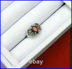 James Avery Ring Scrolled Heart Garnet Retired Solid 925 Sterling Silver Jewelry