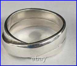 James Avery Ring Sterling Crossover Double Band Silver 925 Size 10 retired 10.2g