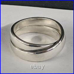 James Avery Ring Sterling Crossover Double Band Silver 925 Size 10 retired 10.2g