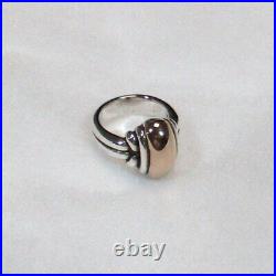 James Avery SMALL KNOT RING WITH GOLD DOME SZ 4.75 Sterling Silver 14K 10.6g