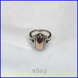 James Avery SMALL KNOT RING WITH GOLD DOME SZ 4.75 Sterling Silver 14K 10.6g