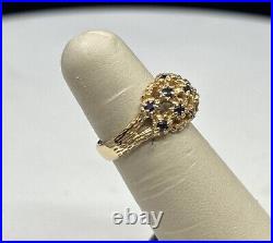 James Avery Sapphire Margarita Daisy Flower Dome Ring Size 6 In 14K Yellow Gold