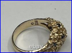 James Avery Sapphire Margarita Daisy Flower Dome Ring Size 6 In 14K Yellow Gold