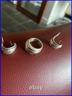 James Avery Scalloped Earrings and Ring Set Size 7. 925 Silver