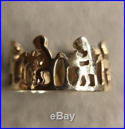 James Avery School Children at Desks Ring 14k Yellow Gold Band Retired Size 7