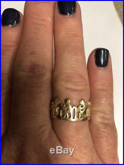James Avery School Children at Desks Ring 14k Yellow Gold Band Retired Size 9