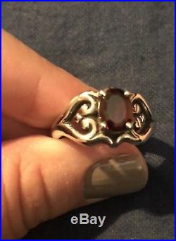 James Avery Scolled Heart Ring With Garnet