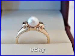 James Avery Scroll Pearl Ring 14k Yellow gold Size 6.5