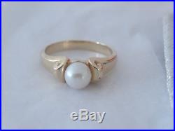 James Avery Scroll Pearl Ring 14k Yellow gold Size 6.5