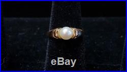 James Avery Scroll Ring with Cultured Pearl 14k yellow gold Size 6.5