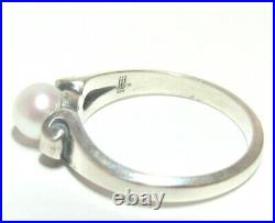 James Avery Scroll Ring with Pearl, Cultured Sterling Silver Size 9