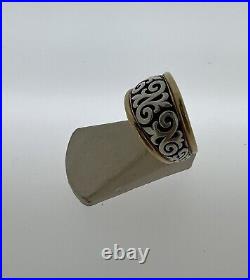 James Avery Scrolled Fleur De Lis Ring Sterling/14k Yellow Gold Size 8.5