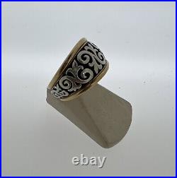 James Avery Scrolled Fleur De Lis Ring Sterling/14k Yellow Gold Size 8.5