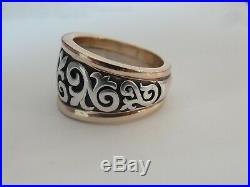 James Avery Scrolled Fleur-De-Lis Ring Sterling Silver and 14k gold Ring Size 7