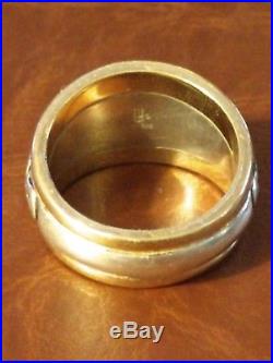 James Avery Scrolled Fleur-de-lis Sterling Silver & 14 Kt Gold Ring Size 9