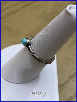 James Avery Signed Retired Sterling Silver 925 And Turquoise Ring Size 7.25