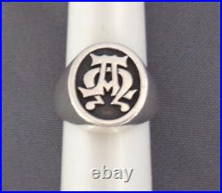 James Avery Signet Ring Sterling Silver 925 Alpha Omega Retired Size 7.75