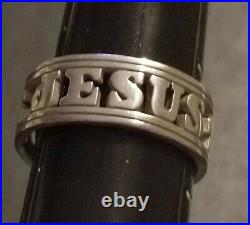 James Avery Silver I Love Jesus with 3 Crosses of Calvary Ring Retired & Rare