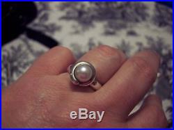 James Avery Silver Pearl Ring (Size 8) Retired