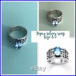 James Avery Silver Topaz Ring Size 6.5