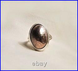 James Avery Silver and Copper Hammered Dome Ring Retired Size 9