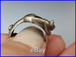 James Avery Sleeping Cat Ring retired Sterling Silver