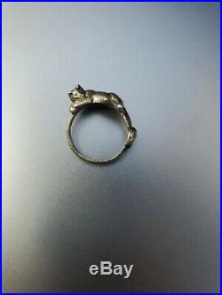 James Avery Sleeping Cat Ring retired Sterling Silver