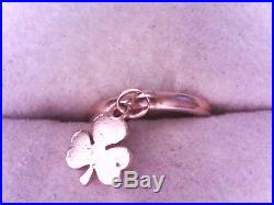 James Avery, Smooth Dangle Ring With Clover, Worn, 14k, Size 3.75, (18003698)