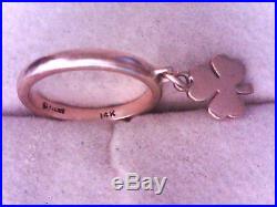 James Avery, Smooth Dangle Ring With Clover, Worn, 14k, Size 3.75, (18003698)