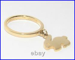 James Avery Smooth Dangle with Rabbit Charm 14k Gold Ring Retired Size 5