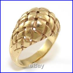 James Avery Solid 14K Gold Ring Retired Rare Weave Woven Dome Sz 4.5 LQ4-G