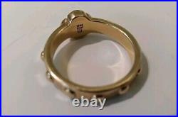 James Avery Solid 14K Gold Ruby Rosary Ring Size 7.5