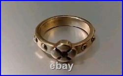 James Avery Solid 14K Gold Ruby Rosary Ring Size 7.5