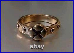 James Avery Solid 14K Gold Ruby Rosary Ring Size 7.5