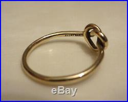 James Avery Solid 14k Yellow Gold Delicate Heart Knot Ring Size 7.0