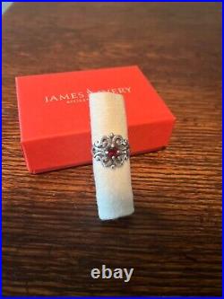 James Avery Spanish Lace Birthstone Ring Size 8 Sterling Silver Garnet January