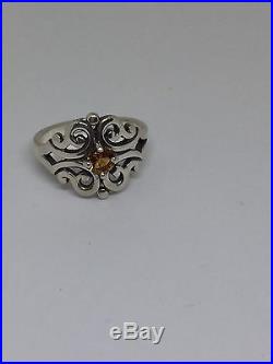 James Avery Spanish Lace Ring with Citrine. Sterling Silver