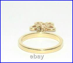 James Avery Spring Butterfly Dangle Ring, Hammered 14k Gold Retired Size 3.5