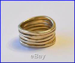 James Avery Stacked Hammered Ring 14k Gold US Size 7 1/2 (Retail $800)