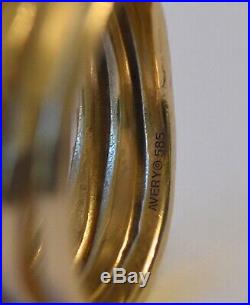 James Avery Stacked Hammered Ring 14k Gold US Size 7 1/2 (Retail $800)